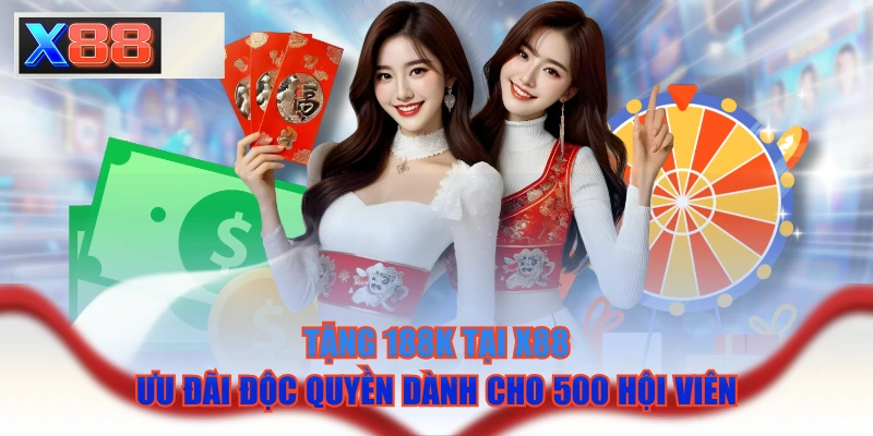 Tặng 188k Tại X88 - Ưu Đãi Độc Quyền Dành Cho 500 Hội Viên